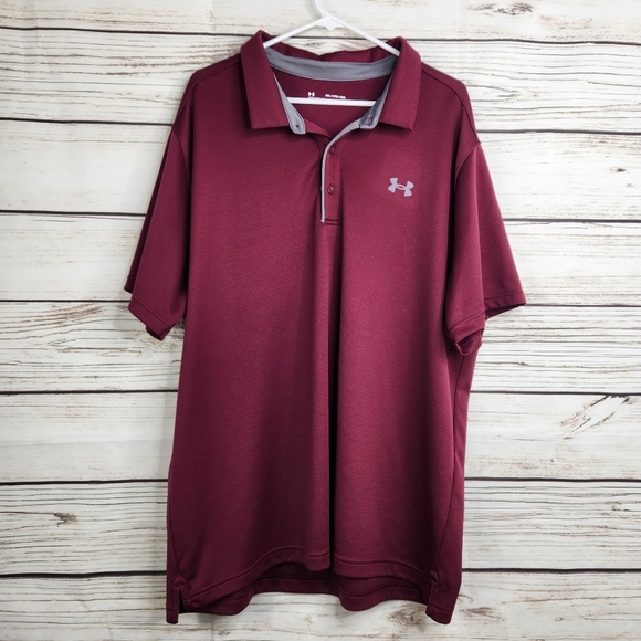 Under Armour Men's Maroon Polo "Loose" Shirt Size 3XL - Picture 2 of 9